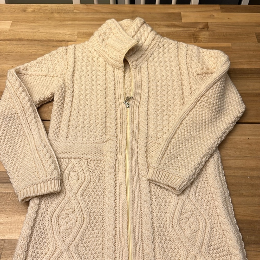 ARAN MOR ⭐️ Ireland 100% merino wool cardigan - Picture 6 of 11